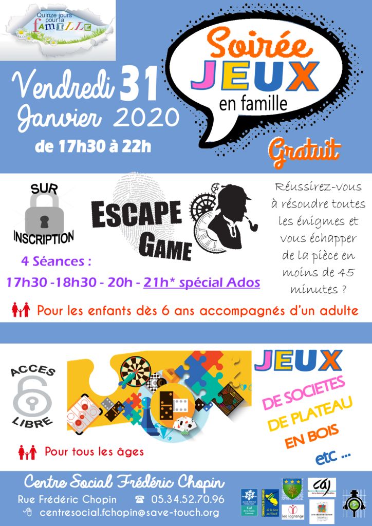 thumbnail of Soirée jeux reportée ESCAPE GAME